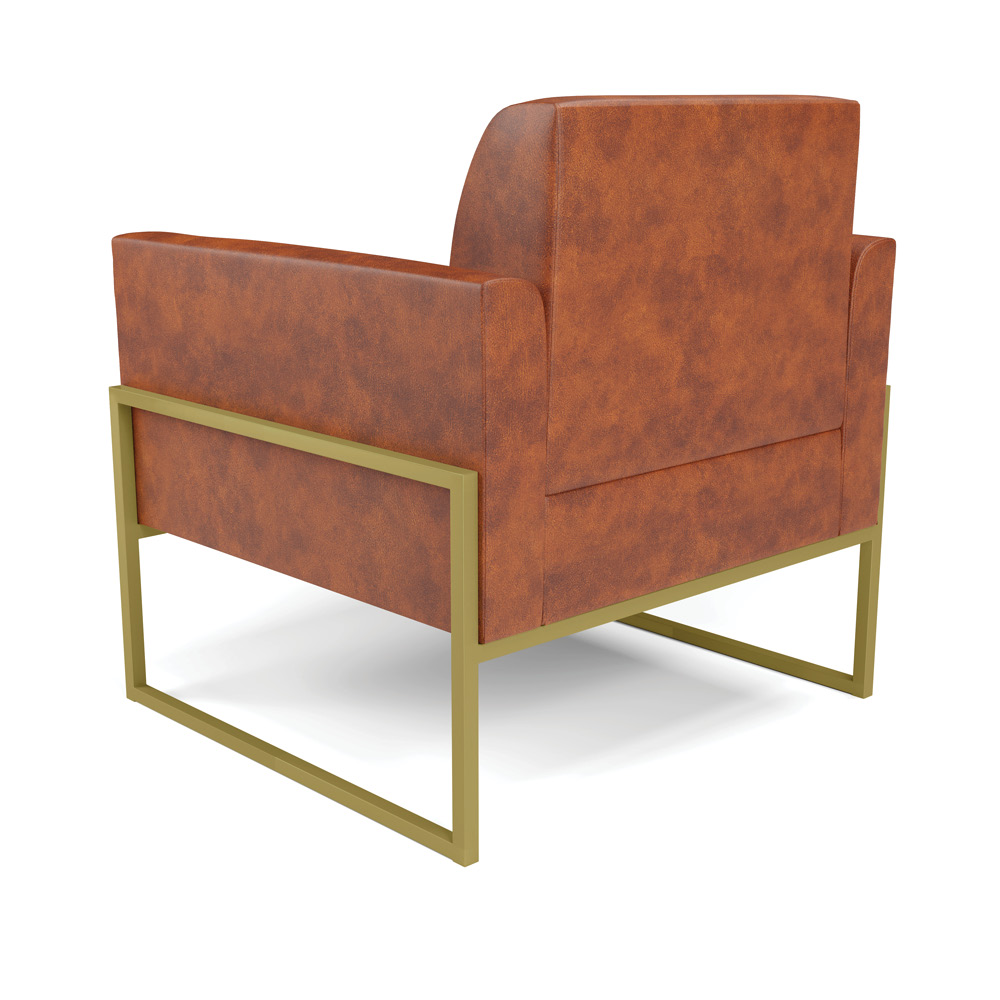 Kit 2 Poltronas Base Industrial Alta Dourado Marisa Corano Nozes D03 - D'Rossi