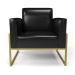 Kit 2 Poltronas Base Industrial Alta Dourado Marisa Corano Preto D03 - D'Rossi