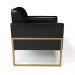 Kit 2 Poltronas Base Industrial Alta Dourado Marisa Corano Preto D03 - D'Rossi