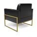 Kit 2 Poltronas Base Industrial Alta Dourado Marisa Corano Preto D03 - D'Rossi