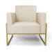 Kit 2 Poltronas Base Industrial Alta Dourado Marisa Corino Bege D03 - D'Rossi