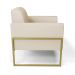 Kit 2 Poltronas Base Industrial Alta Dourado Marisa Corino Bege D03 - D'Rossi