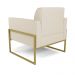 Kit 2 Poltronas Base Industrial Alta Dourado Marisa Corino Bege D03 - D'Rossi