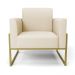 Kit 2 Poltronas Base Industrial Alta Dourado Marisa Linho Bege A19 D03 - D'Rossi