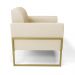 Kit 2 Poltronas Base Industrial Alta Dourado Marisa Linho Bege A19 D03 - D'Rossi