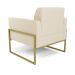 Kit 2 Poltronas Base Industrial Alta Dourado Marisa Linho Bege A19 D03 - D'Rossi