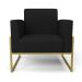 Kit 2 Poltronas Base Industrial Alta Dourado Marisa Linho Preto A79 D03 - D'Rossi