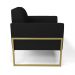 Kit 2 Poltronas Base Industrial Alta Dourado Marisa Linho Preto A79 D03 - D'Rossi