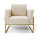 Kit 2 Poltronas Base Industrial Alta Dourado Marisa Suede Bege D03 - D'Rossi