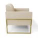 Kit 2 Poltronas Base Industrial Alta Dourado Marisa Suede Bege D03 - D'Rossi