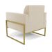 Kit 2 Poltronas Base Industrial Alta Dourado Marisa Suede Bege D03 - D'Rossi
