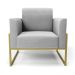 Kit 2 Poltronas Base Industrial Alta Dourado Marisa Suede Cinza D03 - D'Rossi