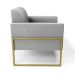 Kit 2 Poltronas Base Industrial Alta Dourado Marisa Suede Cinza D03 - D'Rossi