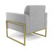Kit 2 Poltronas Base Industrial Alta Dourado Marisa Suede Cinza D03 - D'Rossi