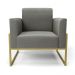 Kit 2 Poltronas Base Industrial Alta Dourado Marisa Suede Grafite D03 - D'Rossi