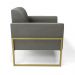 Kit 2 Poltronas Base Industrial Alta Dourado Marisa Suede Grafite D03 - D'Rossi