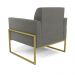 Kit 2 Poltronas Base Industrial Alta Dourado Marisa Suede Grafite D03 - D'Rossi