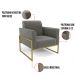 Kit 2 Poltronas Base Industrial Alta Dourado Marisa Suede Grafite D03 - D'Rossi
