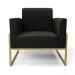 Kit 2 Poltronas Base Industrial Alta Dourado Marisa Suede Preto D03 - D'Rossi