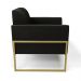 Kit 2 Poltronas Base Industrial Alta Dourado Marisa Suede Preto D03 - D'Rossi
