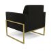 Kit 2 Poltronas Base Industrial Alta Dourado Marisa Suede Preto D03 - D'Rossi