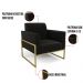 Kit 2 Poltronas Base Industrial Alta Dourado Marisa Suede Preto D03 - D'Rossi
