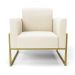 Kit 2 Poltronas Base Industrial Alta Dourado Marisa Veludo Bege D03 - D'Rossi