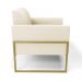 Kit 2 Poltronas Base Industrial Alta Dourado Marisa Veludo Bege D03 - D'Rossi