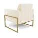 Kit 2 Poltronas Base Industrial Alta Dourado Marisa Veludo Bege D03 - D'Rossi