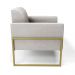 Kit 2 Poltronas Base Industrial Alta Dourado Marisa Veludo Cinza D03 - D'Rossi