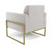 Kit 2 Poltronas Base Industrial Alta Dourado Marisa Veludo Cinza D03 - D'Rossi
