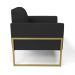 Kit 2 Poltronas Base Industrial Alta Dourado Marisa Veludo Preto D03 - D'Rossi