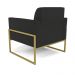 Kit 2 Poltronas Base Industrial Alta Dourado Marisa Veludo Preto D03 - D'Rossi