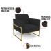 Kit 2 Poltronas Base Industrial Alta Dourado Marisa Veludo Preto D03 - D'Rossi