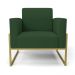 Kit 2 Poltronas Base Industrial Alta Dourado Marisa Veludo Verde D03 - D'Rossi