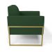 Kit 2 Poltronas Base Industrial Alta Dourado Marisa Veludo Verde D03 - D'Rossi