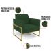 Kit 2 Poltronas Base Industrial Alta Dourado Marisa Veludo Verde D03 - D'Rossi