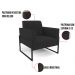Kit 2 Poltronas Base Industrial Alta Preto Marisa Veludo Preto D03 - D'Rossi