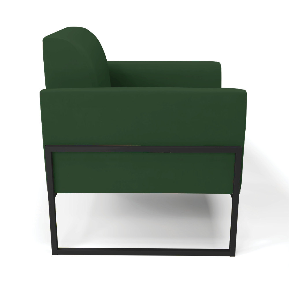 Kit 2 Poltronas Base Industrial Alta Preto Marisa Veludo Verde D03 - D'Rossi