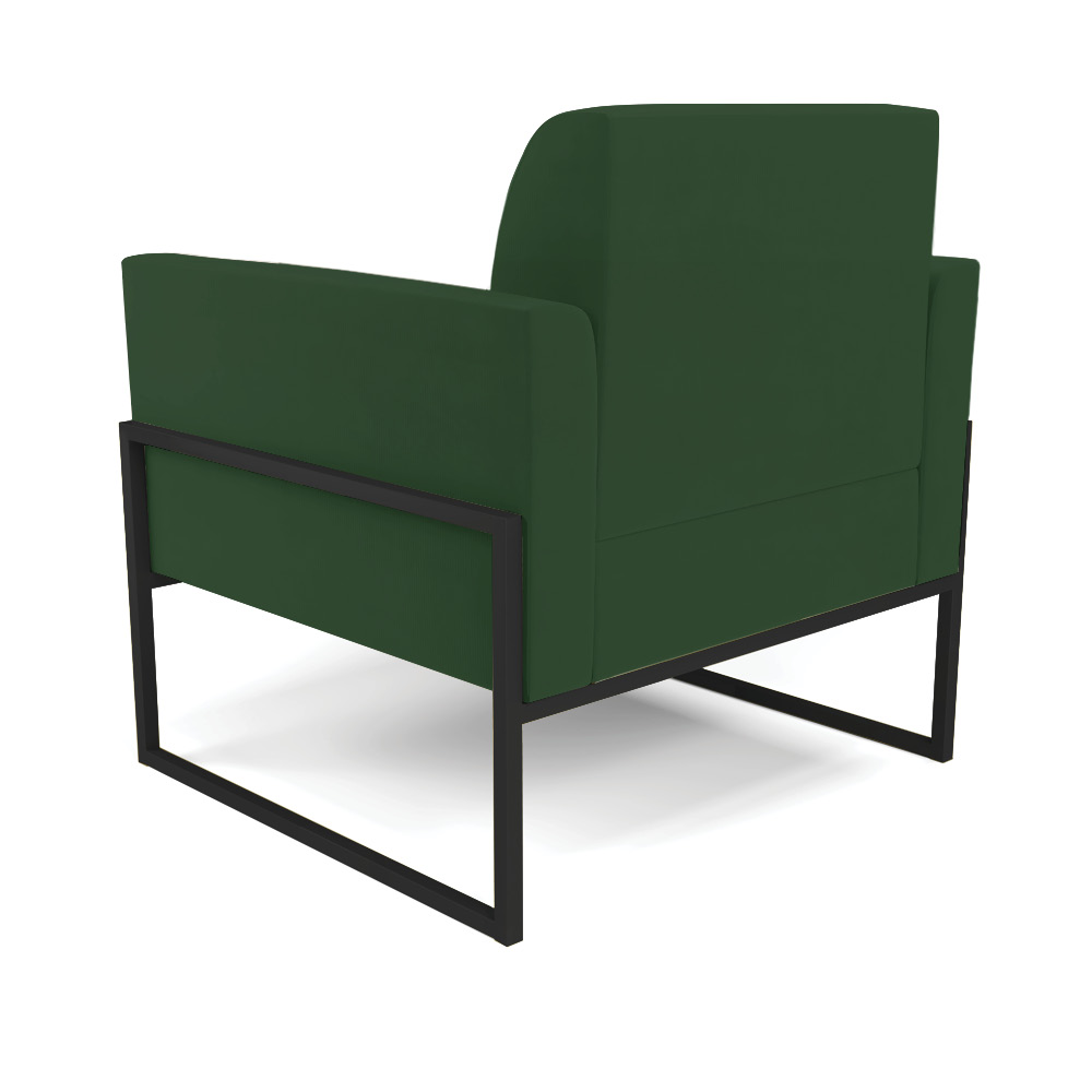 Kit 2 Poltronas Base Industrial Alta Preto Marisa Veludo Verde D03 - D'Rossi