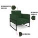 Kit 2 Poltronas Base Industrial Alta Preto Marisa Veludo Verde D03 - D'Rossi