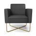Kit 2 Poltronas Base X Industrial Dourado Marisa Corino Preto  D03 - D'Rossi