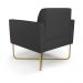 Kit 2 Poltronas Base X Industrial Dourado Marisa Corino Preto  D03 - D'Rossi