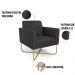 Kit 2 Poltronas Base X Industrial Dourado Marisa Corino Preto  D03 - D'Rossi