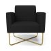 Kit 2 Poltronas Base X Industrial Dourado Marisa Linho Preto A79  D03 - D'Rossi