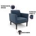 Kit 2 Poltronas Base de Madeira Fixa Preto Marisa Suede Azul Marinho  D03 - D'Rossi