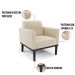 Kit 2 Poltronas Base de Madeira Fixa Preto Marisa Suede Bege  D03 - D'Rossi