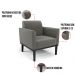 Kit 2 Poltronas Base de Madeira Fixa Preto Marisa Suede Grafite  D03 - D'Rossi