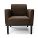 Kit 2 Poltronas Base de Madeira Fixa Preto Marisa Suede Marrom  D03 - D'Rossi