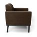 Kit 2 Poltronas Base de Madeira Fixa Preto Marisa Suede Marrom  D03 - D'Rossi